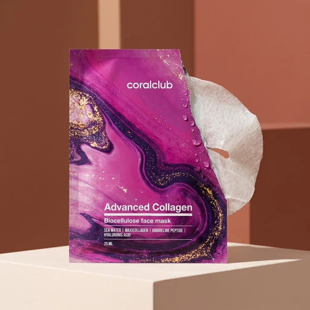 Opakowanie produktu Advanced Collagen Biocellulose Facial Mask z bliska