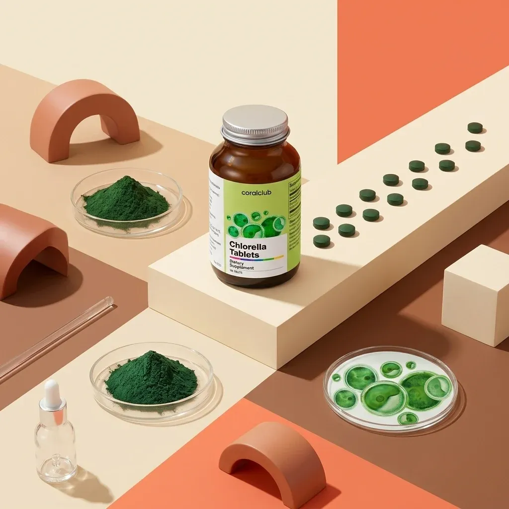 Opakowanie i składniki produktu Chlorella Tabletki