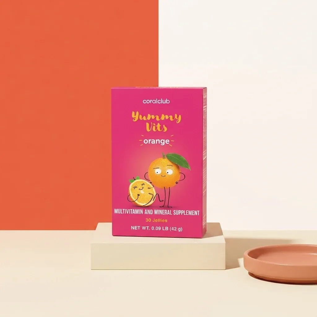 Opakowanie produktu Yummy Vits o smaku pomarańczowym